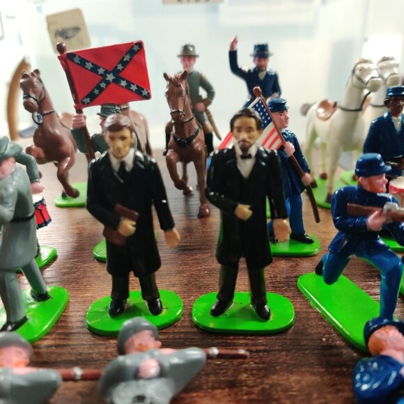 Vtg Awesome Kids American CIVIL WAR Union Confederate Soldiers Figures READ - Picture 16 of 16